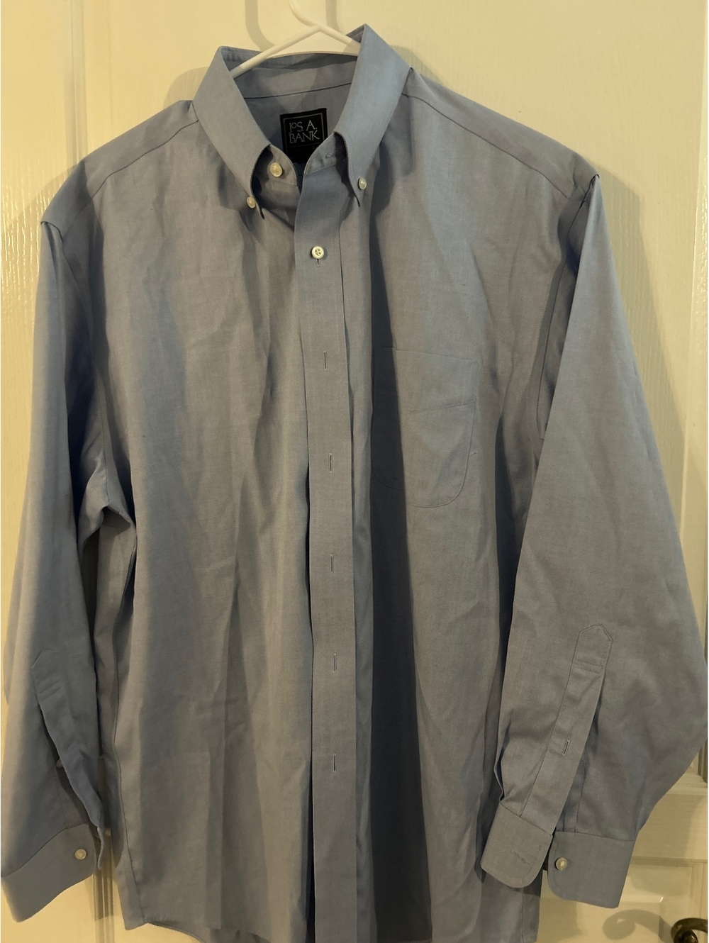 Jos. A. Bank Traveler Light Blue Button-Down Dress Shirt, Size 16-33